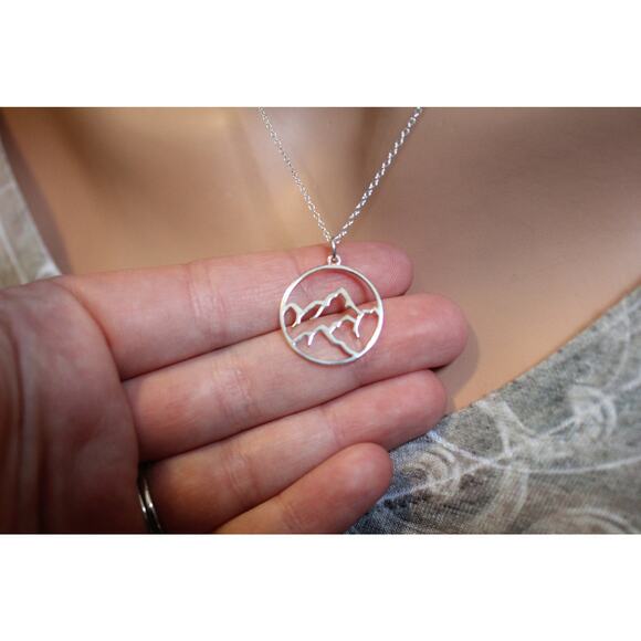 Sterling Silver Openwork Earth Element Charm Necklace - Picture 7 of 8